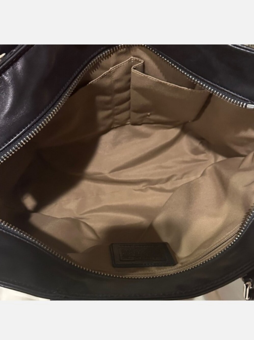 Coach Black Leather Tote Bag with Contrast Stitching F13098 LIKE NEW - Picture 12 of 14